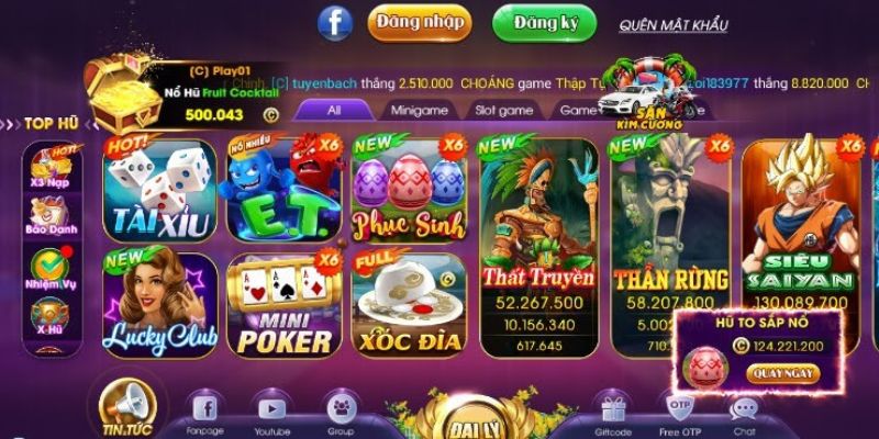 Choáng Club – Tặng Ngay 88K Khi Đăng Ký Tài Khoản Mới 6 Kho sản phẩm cổng game độc đáo và đa dạng